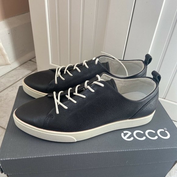 Ecco Shoes - Ecco Gillian Tie Womens Lace Up Sneakers Black Cow Leather EU 38 US 7 - 7.5
